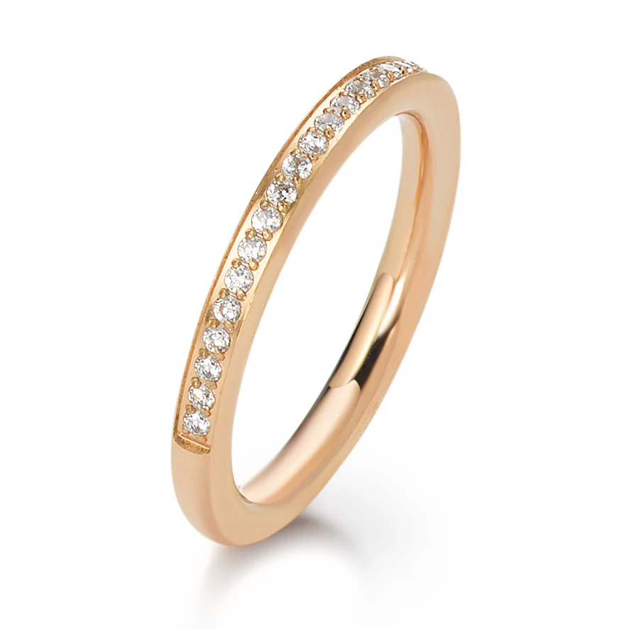 Anelli di memoria Acciaio inossidabile Zirconia 26 pietra giallo rivestimento IP