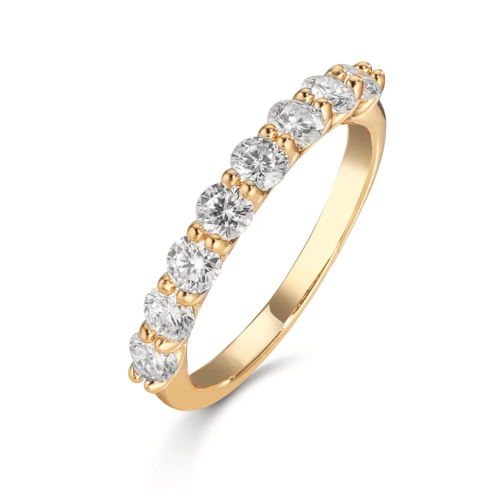 Anelli di memoria Argento Moissanite bianco, 0.80 ct, 8 pietra, [Brillant], GRA, 3 mm giallo dorato