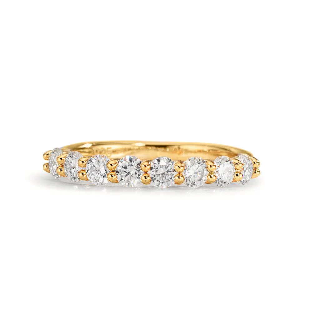 Anelli di memoria Argento Moissanite bianco, 0.80 ct, 8 pietra, [Brillant], GRA, 3 mm giallo dorato - Image 3