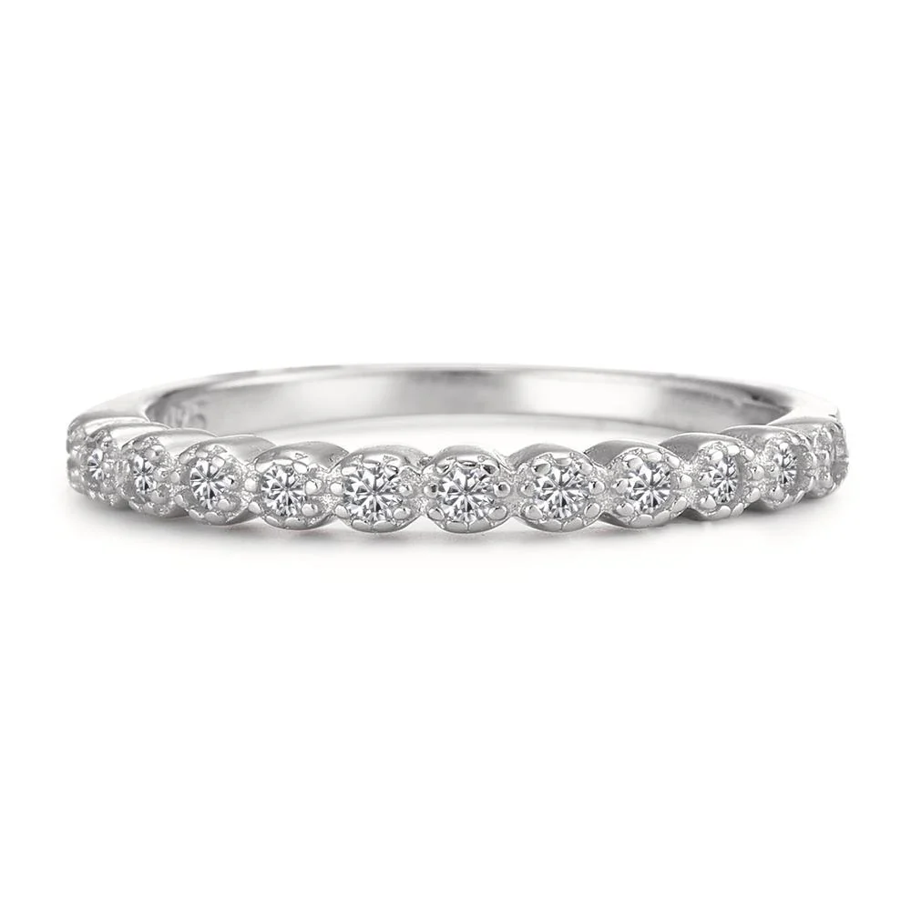 Anelli di memoria Argento Zirconia 12 pietra rodiato - Image 3