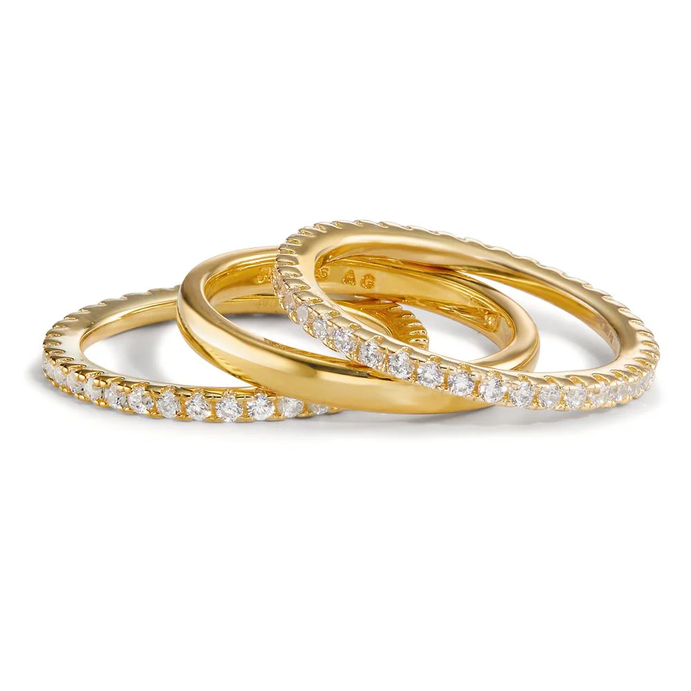 Anelli di memoria Argento Zirconia giallo dorato - Image 4