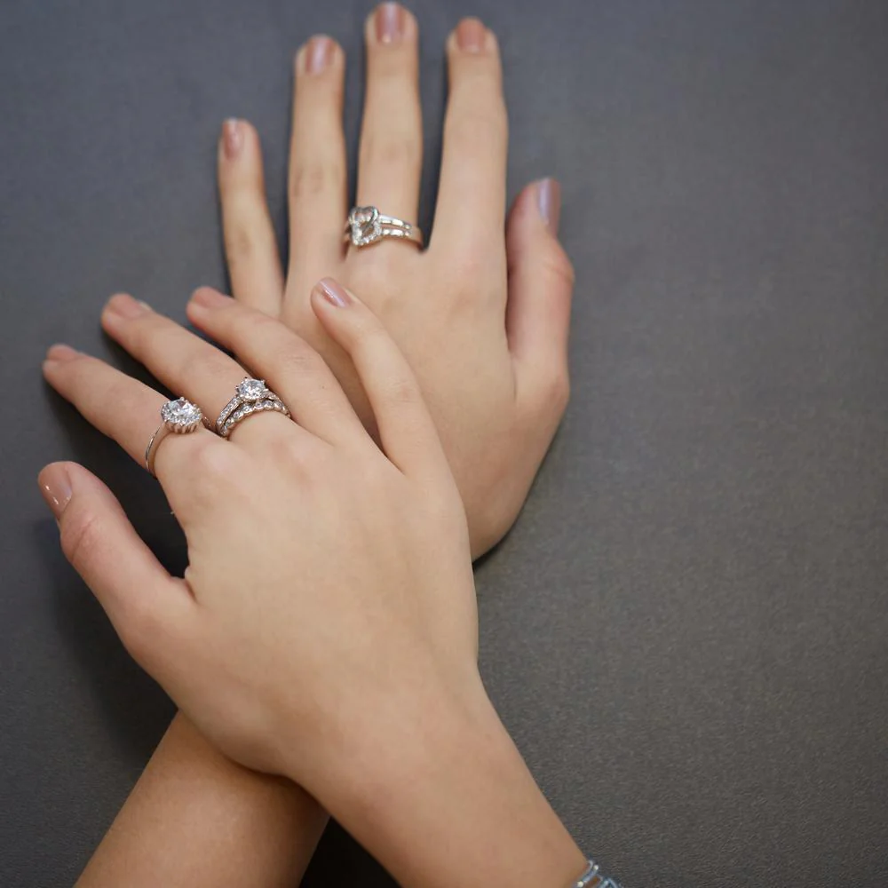 Anelli di memoria Argento Zirconia rodiato - Image 2