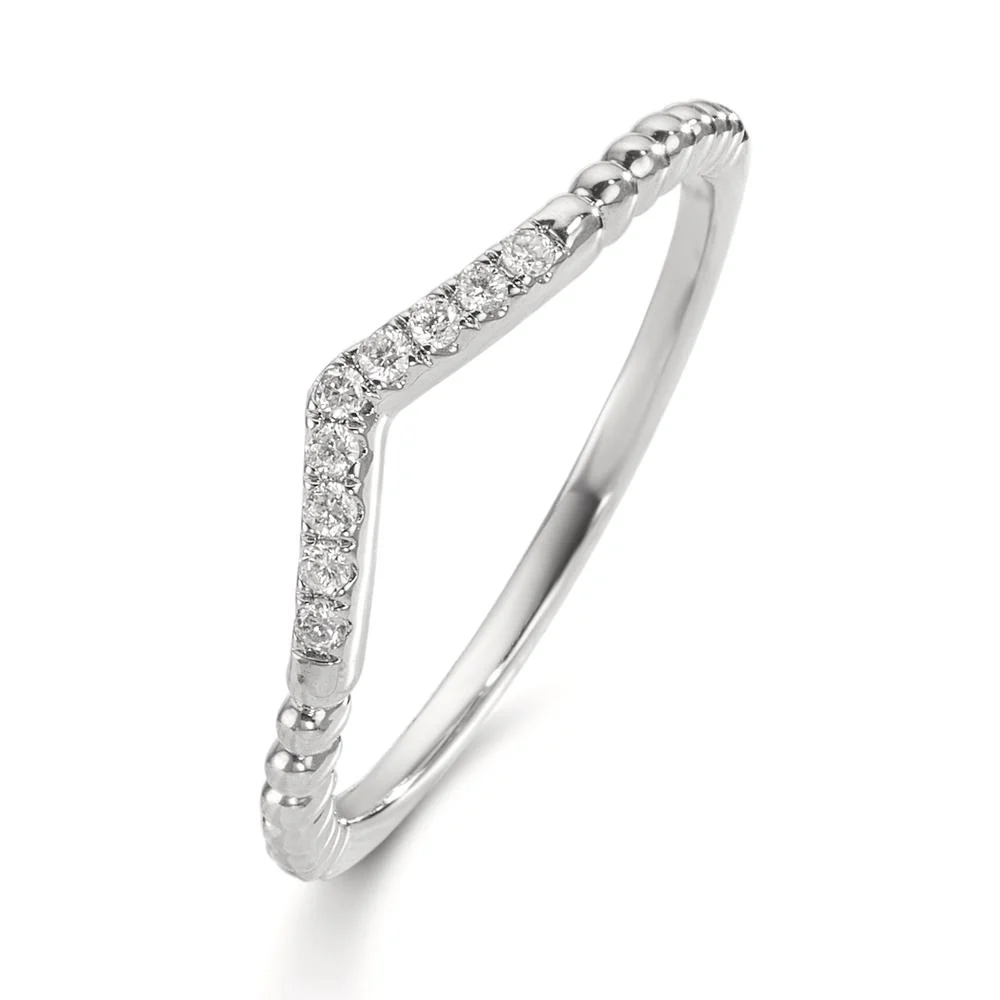 Anelli di memoria Oro bianco 750/18 carati Diamante 0.07 ct, 9 pietra, w-si