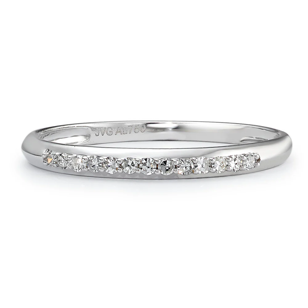 Anelli di memoria Oro bianco 750/18 carati Diamante 0.08 ct, 13 pietra, w-si - Image 2