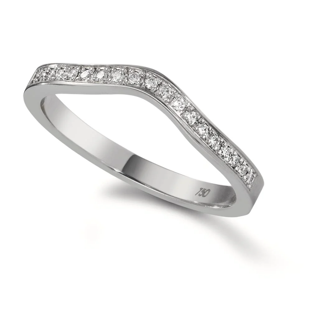 Anelli di memoria Oro bianco 750/18 carati Diamante 0.095 ct, 19 pietra, tw-vsi - Image 3