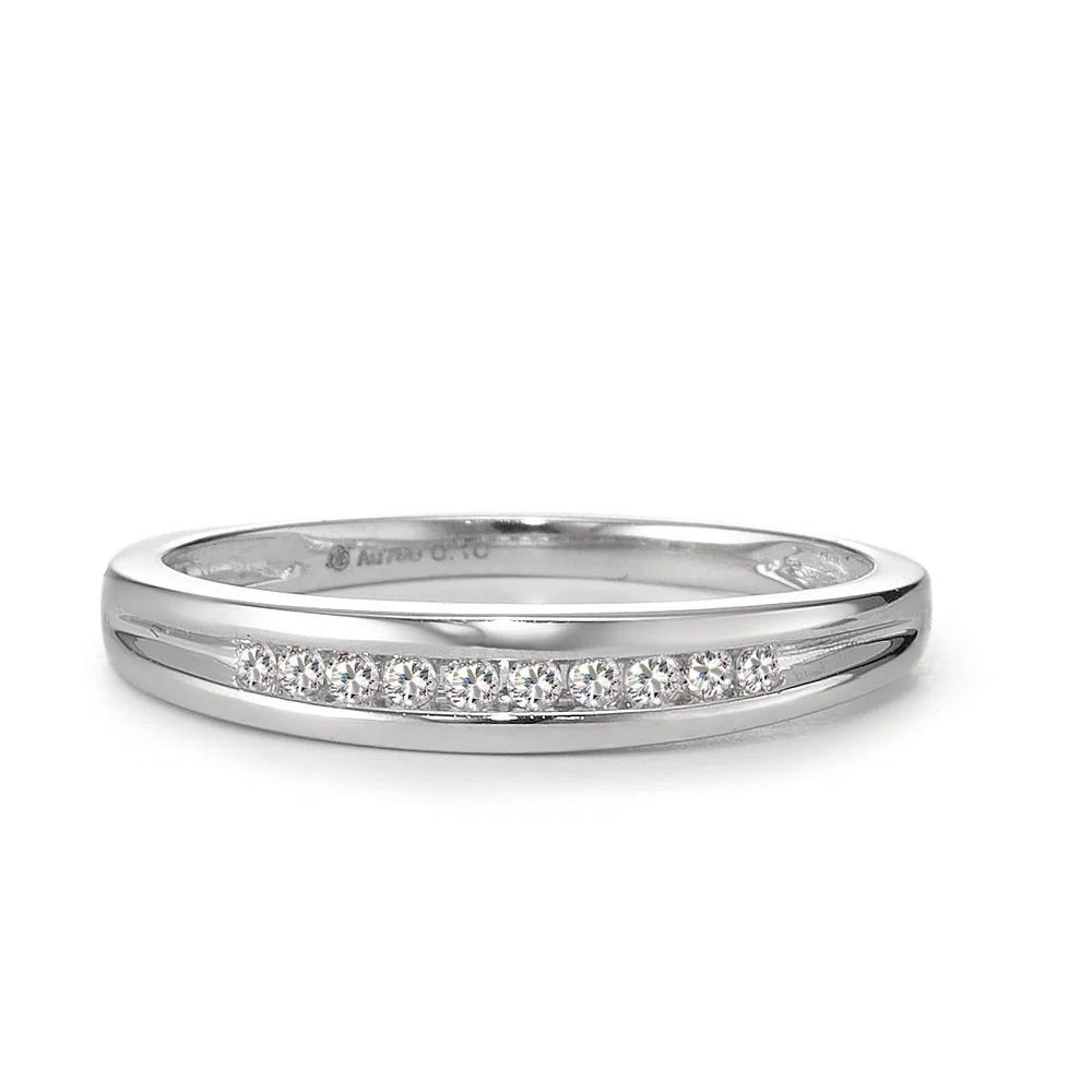 Anelli di memoria Oro bianco 750/18 carati Diamante 0.10 ct, 10 pietra, w-si - Image 2