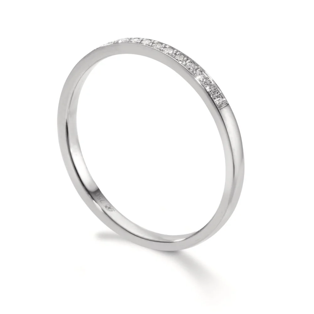 Anelli di memoria Oro bianco 750/18 carati Diamante 0.14 ct, 24 pietra, w-si - Image 3