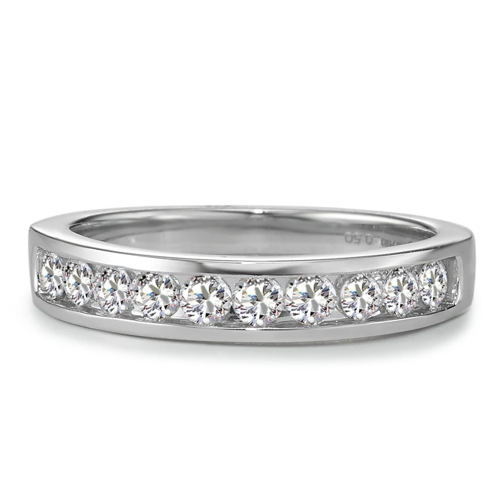 Anelli di memoria Oro bianco 750/18 carati Diamante 0.50 ct, 10 pietra, w-si - Image 2