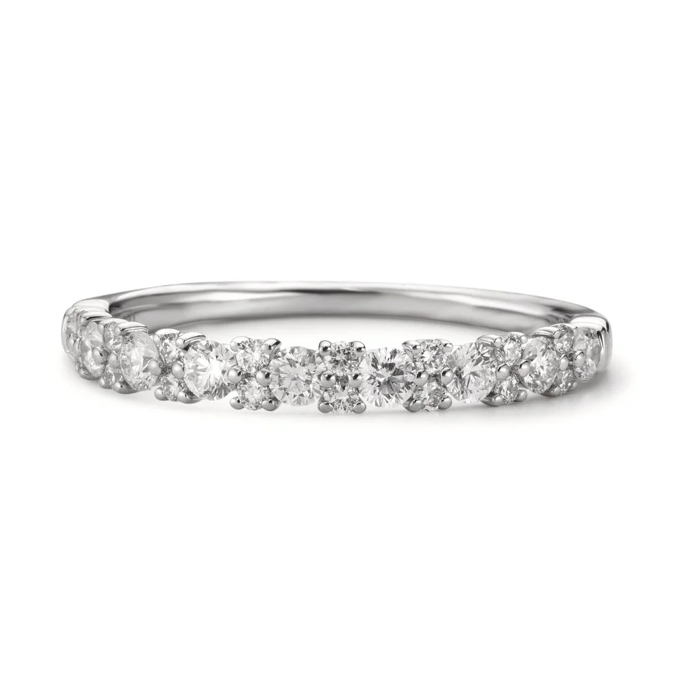 Anelli di memoria Oro bianco 750/18 carati Diamante 0.50 ct, 25 pietra, w-si - Image 3