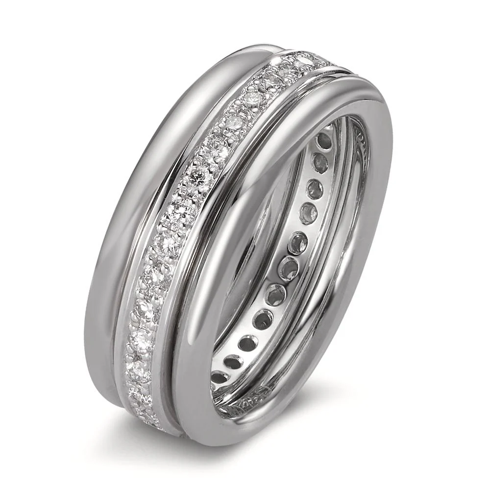 Anelli di memoria Oro bianco 750/18 carati Diamante bianco, 0.50 ct, 35 pietra, [Brillant], w-si - Image 3
