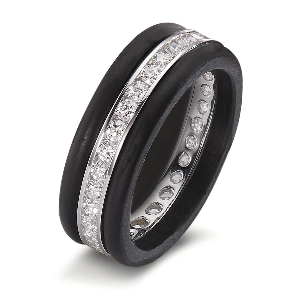 Anelli di memoria Oro bianco 750/18 carati Diamante bianco, 1 ct, 28 pietra, [Brillant], w-si - Image 6