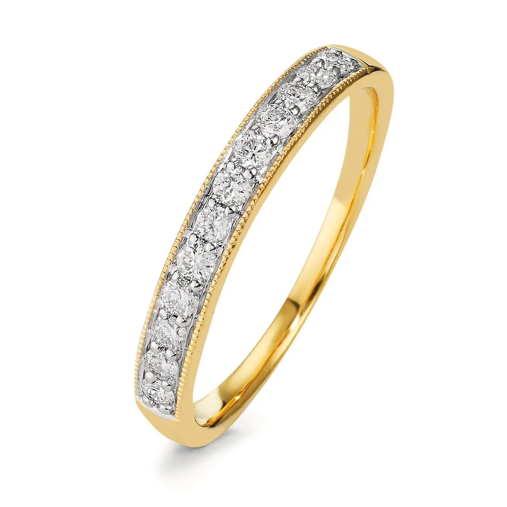 Anelli di memoria Oro giallo 750/18 carati Diamante 0.25 ct, 12 pietra, w-pi3