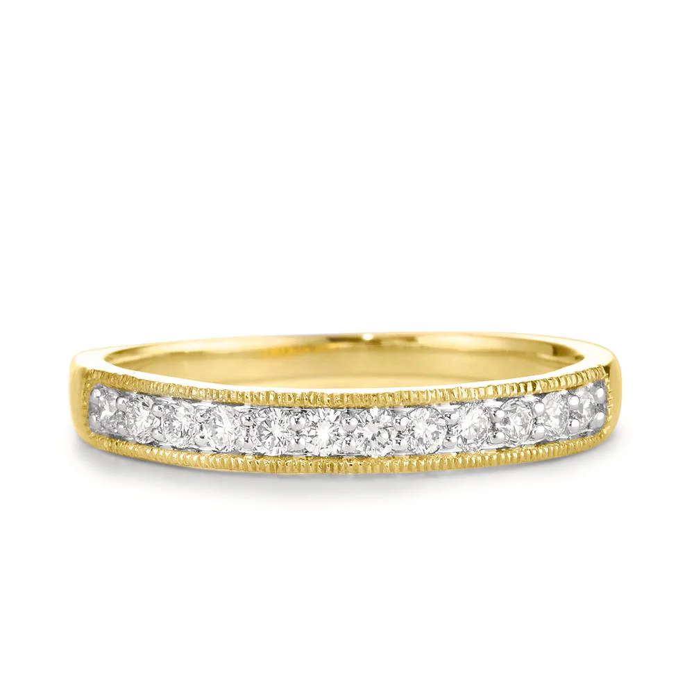 Anelli di memoria Oro giallo 750/18 carati Diamante 0.25 ct, 12 pietra, w-pi3 - Image 2
