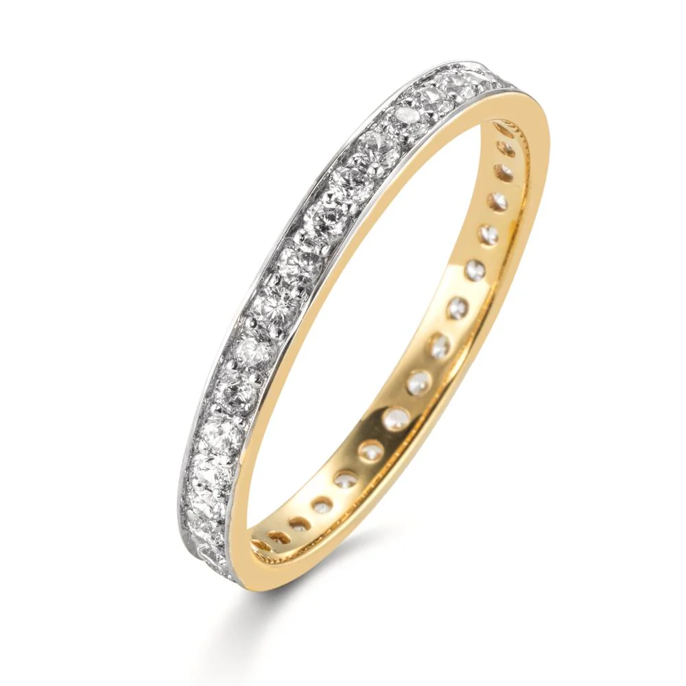 Anelli di memoria Oro giallo 750/18 carati Laboratorio di diamanti coltivato 0.288 ct, 36 pietra, w-si