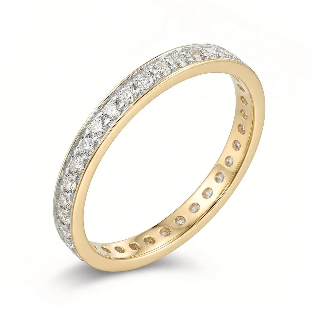 Anelli di memoria Oro giallo 750/18 carati Laboratorio di diamanti coltivato 0.288 ct, 36 pietra, w-si - Image 3
