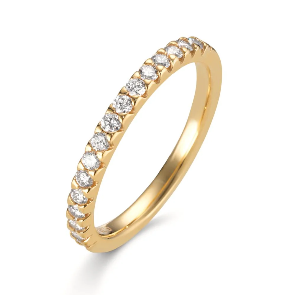 Anelli di memoria Oro giallo 750/18 carati Laboratorio di diamanti coltivato 0.33 ct, 16 pietra, tw-vsi