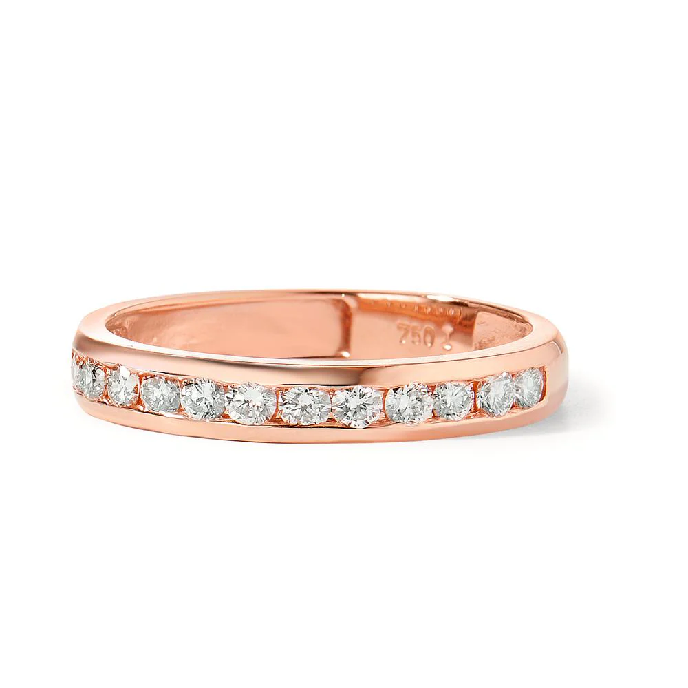 Anelli di memoria Oro rosso 750/18 carati Diamante 0.50 ct, 15 pietra, w-si - Image 2
