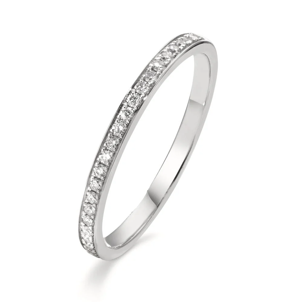 Anelli di memoria Platino 950 Diamante 0.14 ct, 24 pietra, w-si