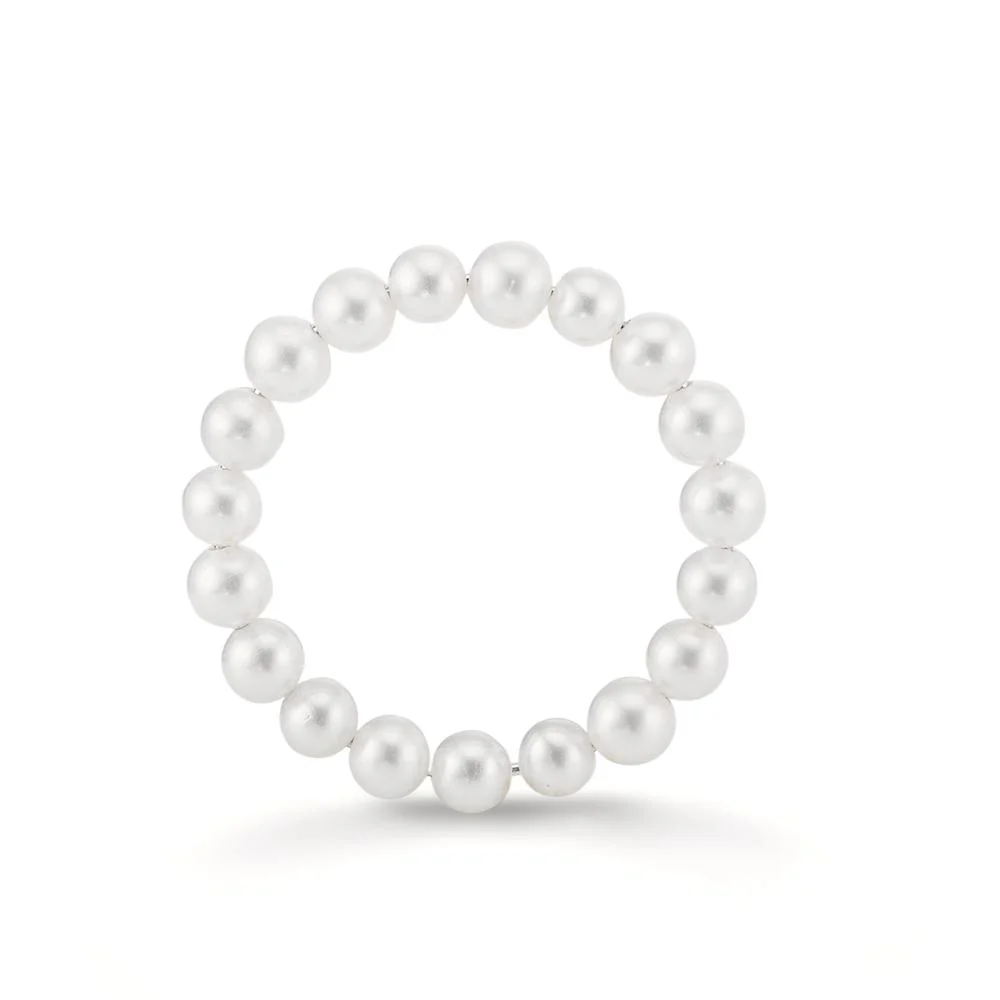 Anelli impilabili Acciaio inossidabile Perla coltivata d'acqua dolce 3-4 mm - Image 2