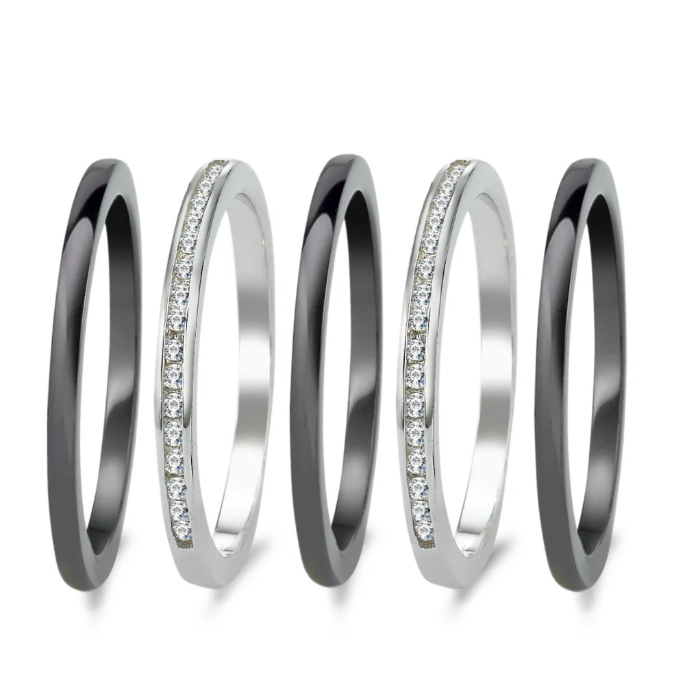 Anelli impilabili Ceramica, Argento Zirconia - Image 4