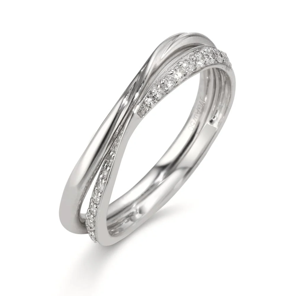 Anelli di memoria Oro bianco 750/18 carati Diamante 0.17 ct, w-si - Image 4