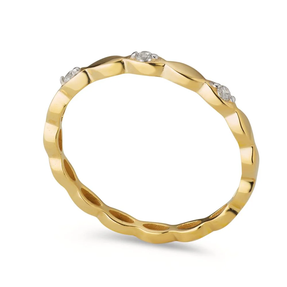 Anelli impilabili Oro giallo 375/9K Zirconia 3 pietra - Image 2