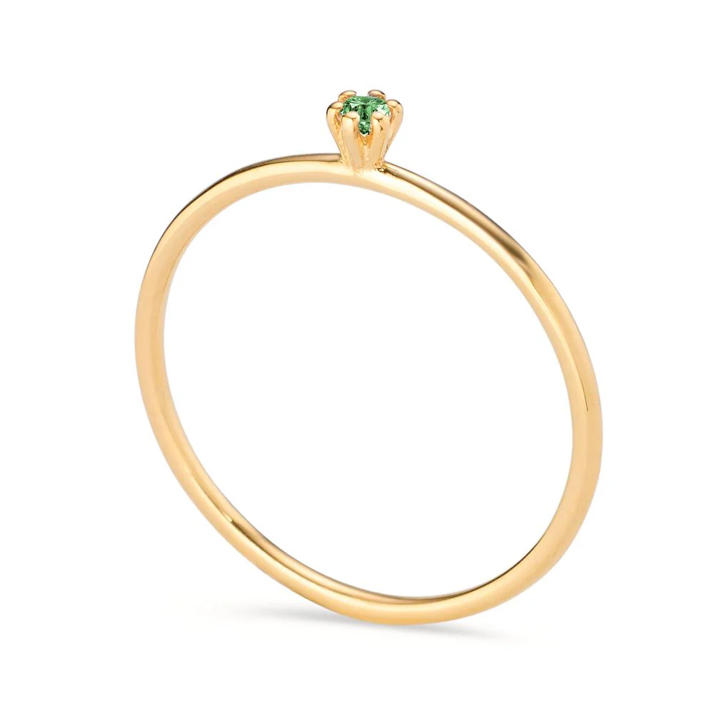 Anelli impilabili Oro giallo 585/14 kt Granato verde, 0.04 ct - Image 3