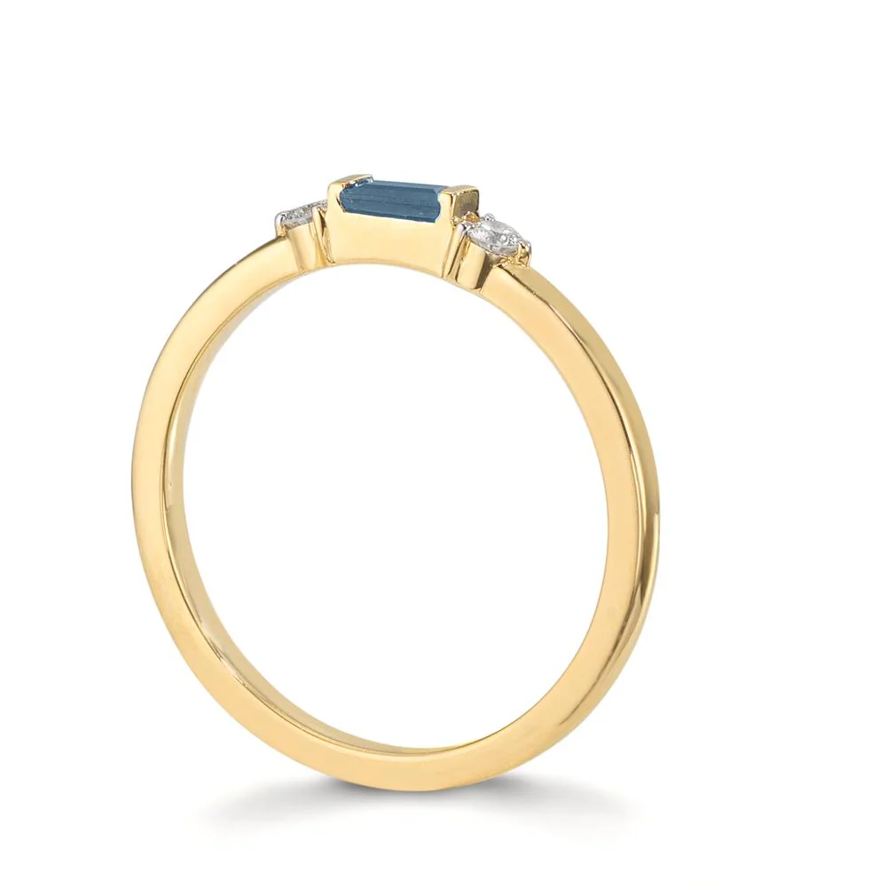 Anelli impilabili Oro giallo 585/14 kt Zaffiro 0.15 ct, Diamante 0.07 ct, 2 pietra, w-vsi - Image 3