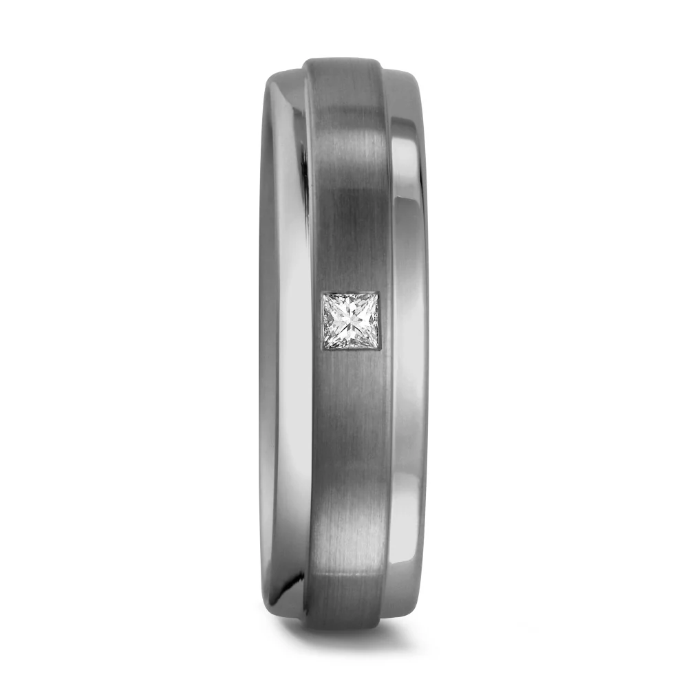 Anello 950 Palladio Diamante 0.06 ct, 6 pietra, tw-si