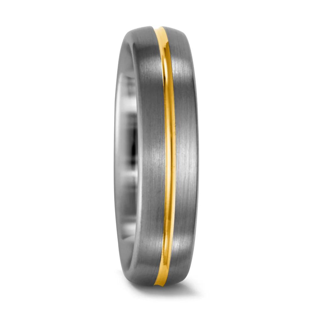 Anello 950 Palladio, Oro giallo 750/18 carati