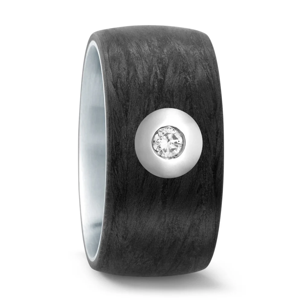 Anello Acciaio inossidabile, Carbonio, 950 Palladio