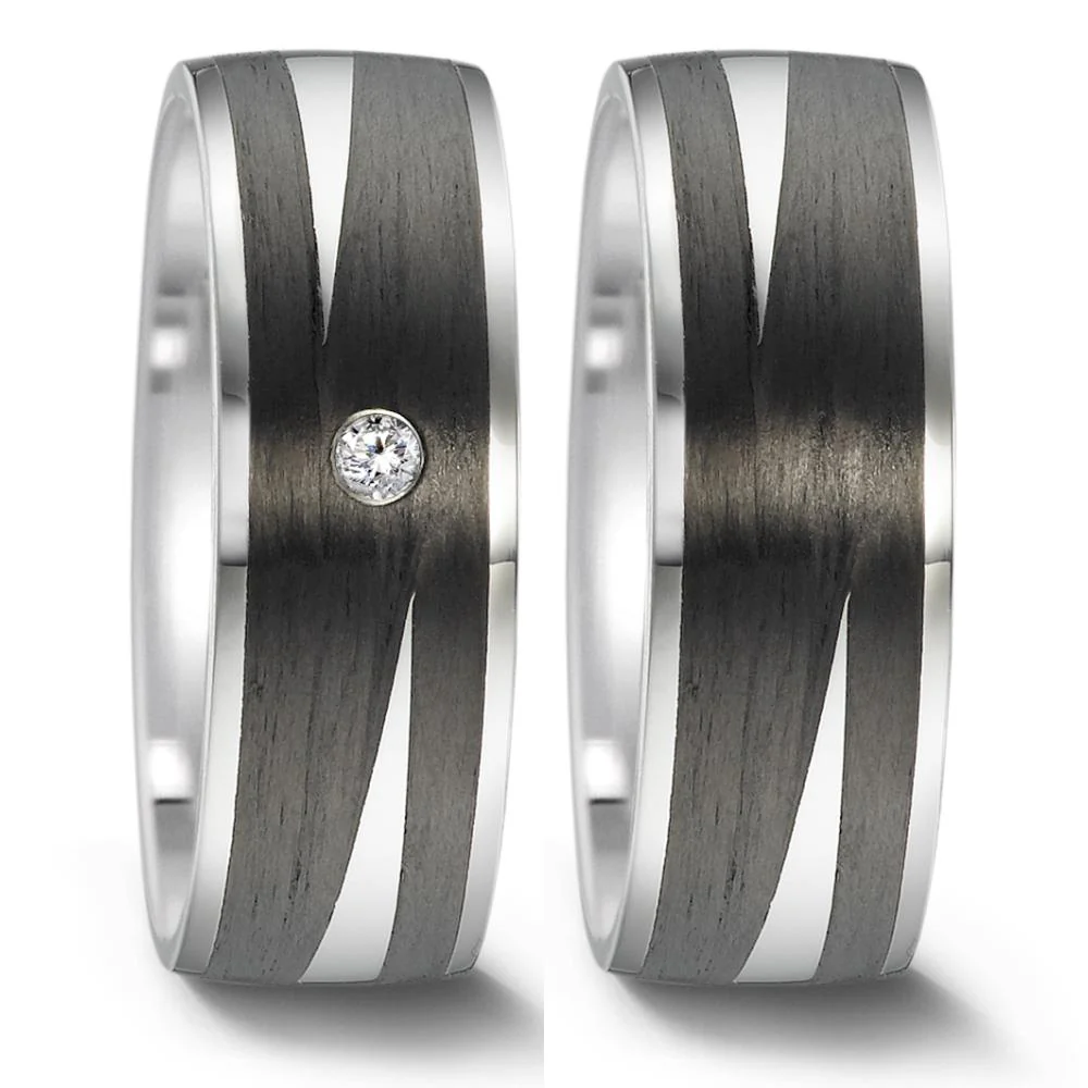 Anello Acciaio inossidabile, Carbonio Zirconia - Image 2