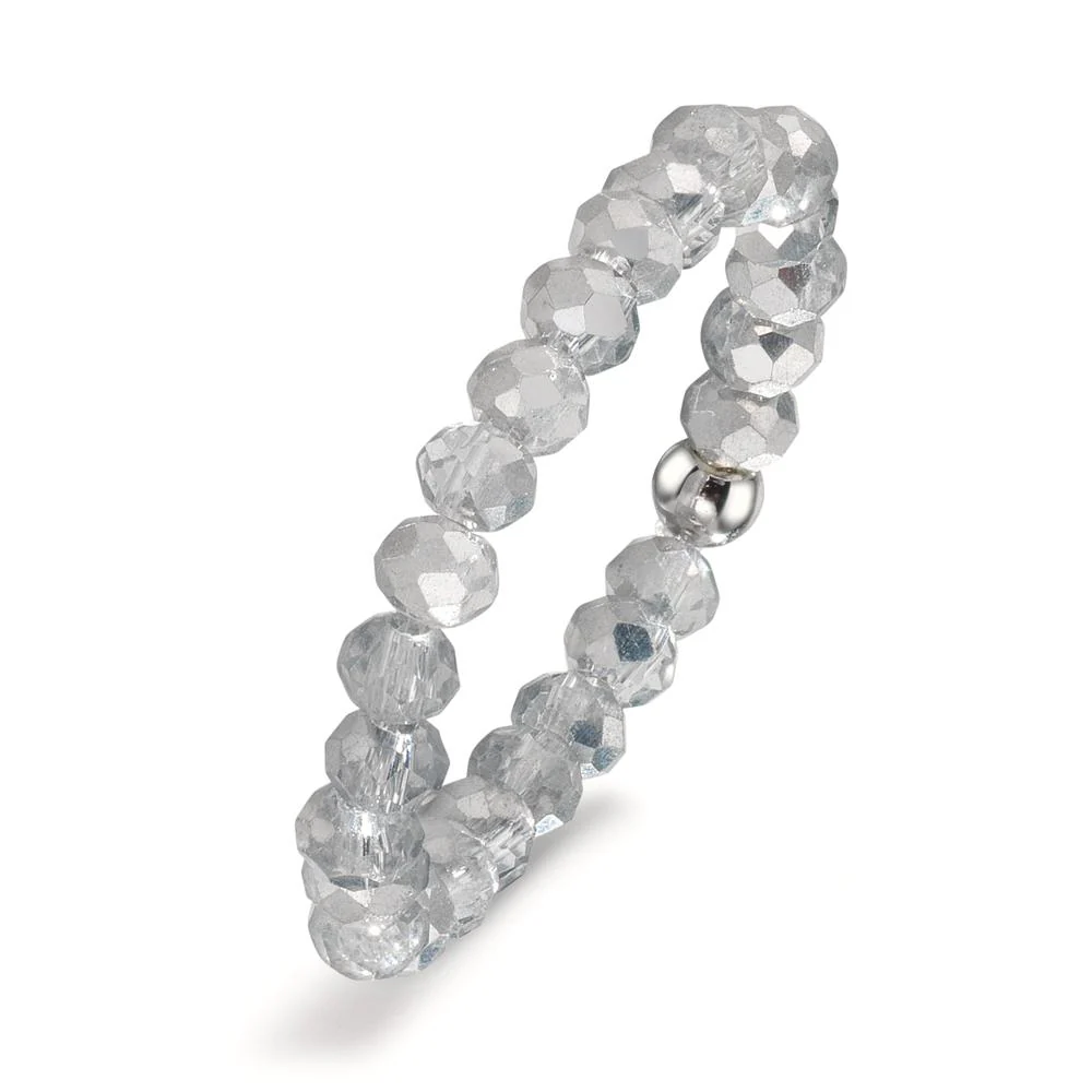 Anello Acciaio inossidabile Cristallo argento, 3 mm
