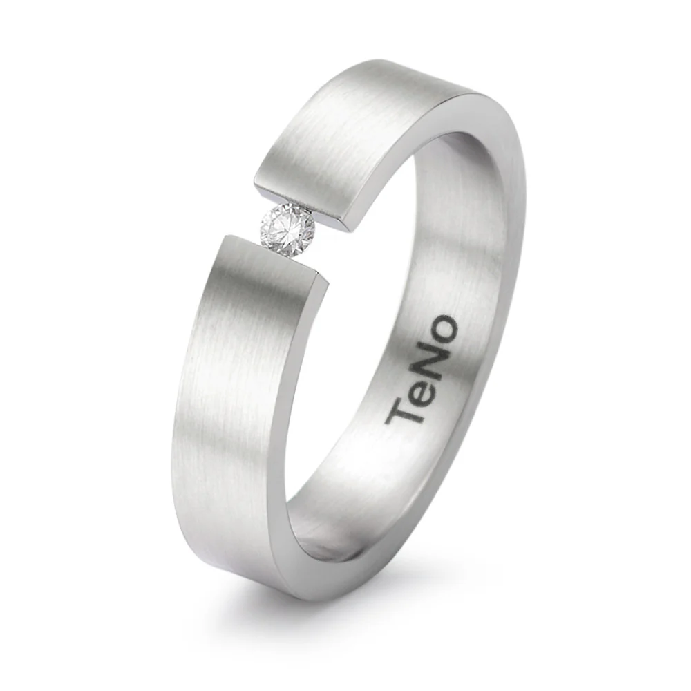 Anello Acciaio inossidabile Diamante 0.04 ct, tw-si