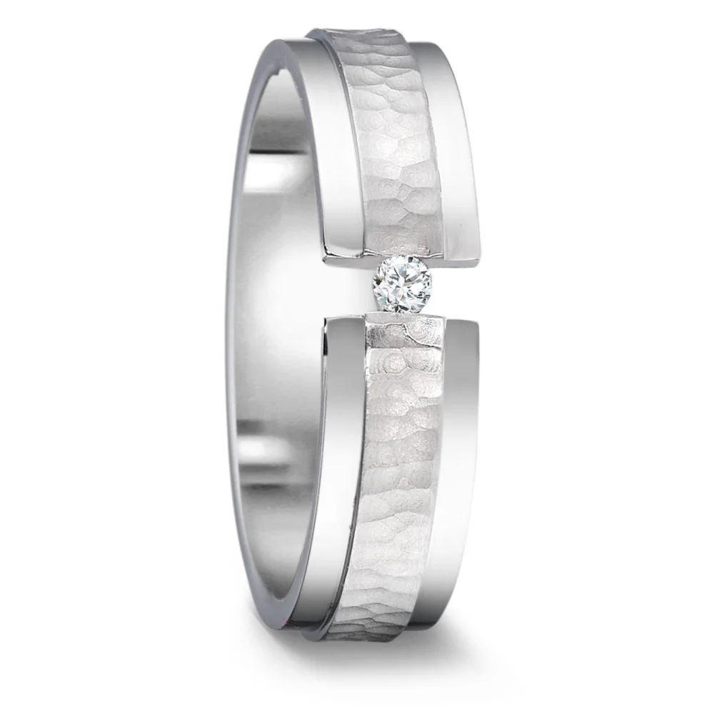Anello Acciaio inossidabile Diamante 0.05 ct, w-si
