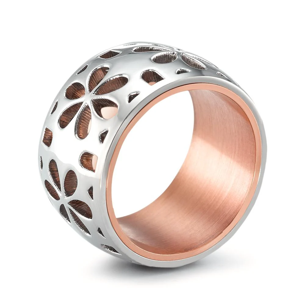 Anello Acciaio inossidabile rosa dorato Fiore - Image 3