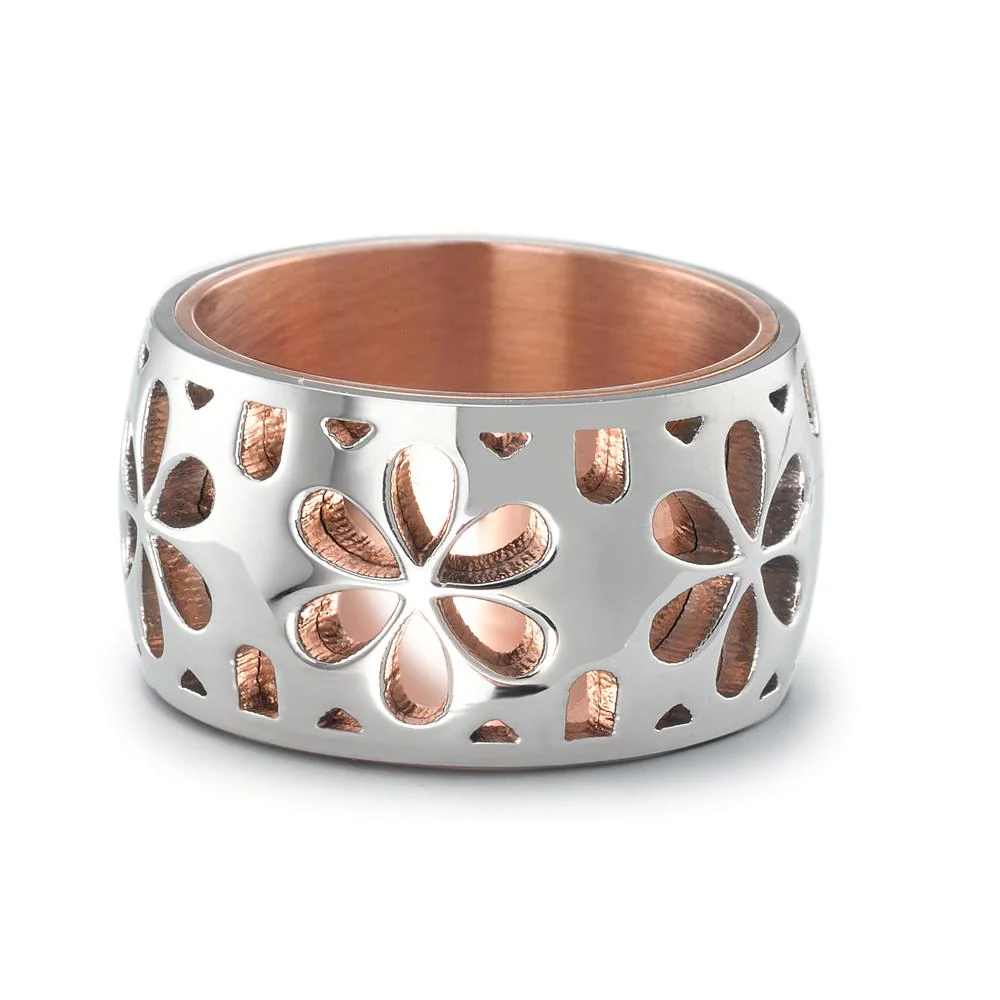 Anello Acciaio inossidabile rosa dorato Fiore - Image 4