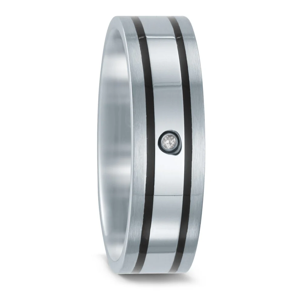 Anello Acciaio inossidabile Zirconia