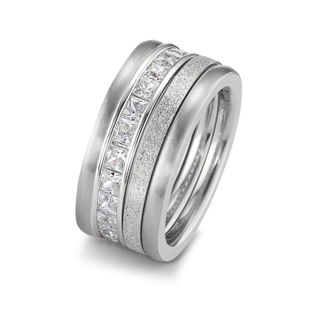 Anello Acciaio inossidabile Zirconia