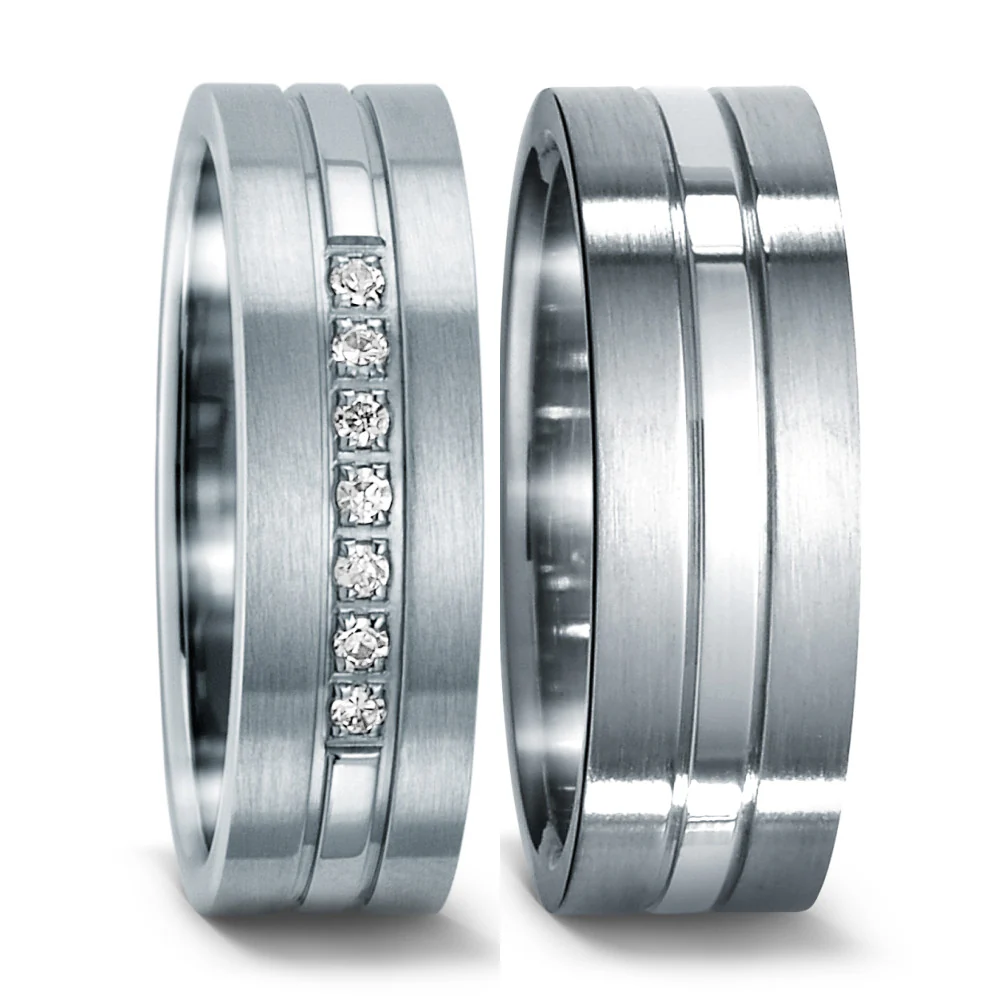 Anello Acciaio inossidabile Zirconia bianco, [rund] - Image 2