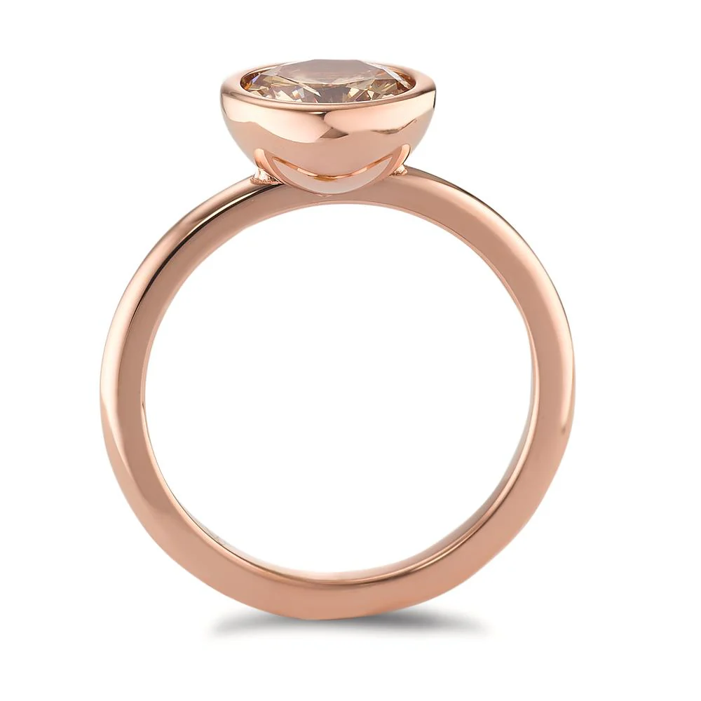 Anello Acciaio inossidabile Zirconia Champagne rosa rivestimento IP Ø9.5 mm - Image 3