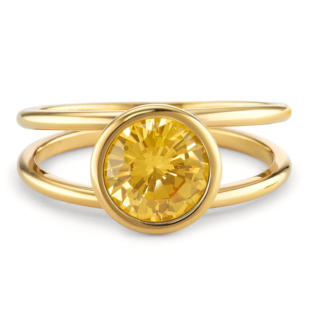 Anello Acciaio inossidabile Zirconia giallo giallo rivestimento IP Ø9.5 mm - Image 3