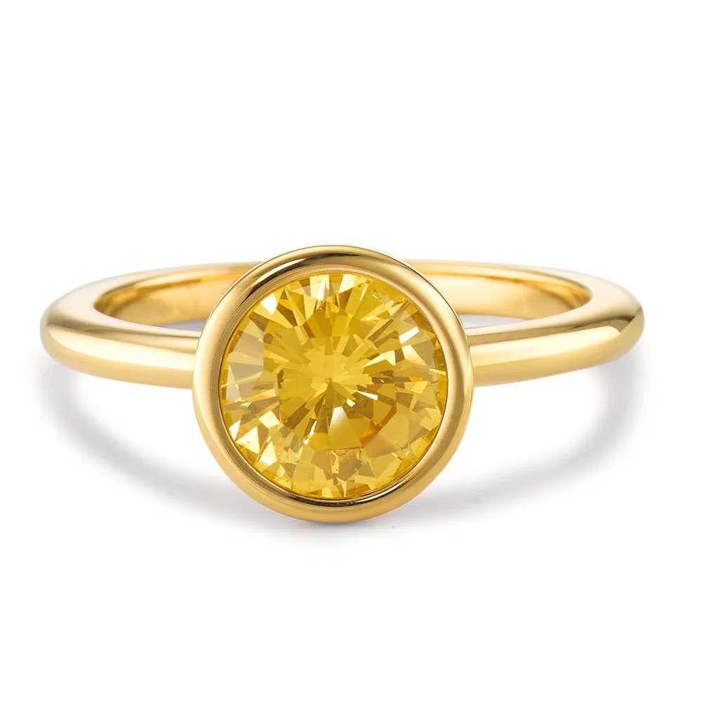 Anello Acciaio inossidabile Zirconia giallo giallo rivestimento IP Ø9.5 mm - Image 2