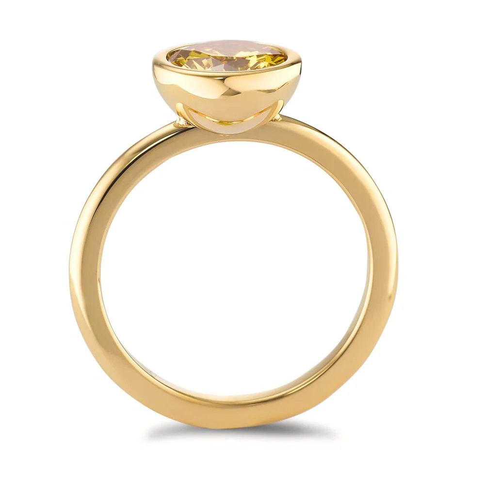 Anello Acciaio inossidabile Zirconia giallo giallo rivestimento IP Ø9.5 mm - Image 3
