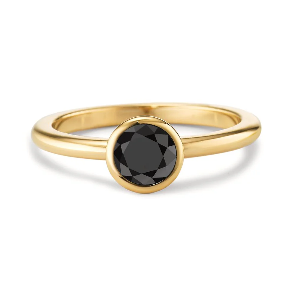 Anello Acciaio inossidabile Zirconia nero giallo rivestimento IP Ø7 mm - Image 3