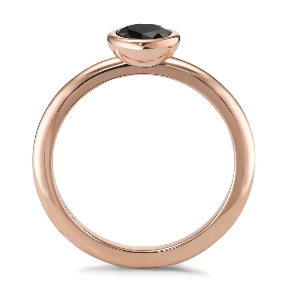 Anello Acciaio inossidabile Zirconia nero rosa rivestimento IP Ø7 mm - Image 2