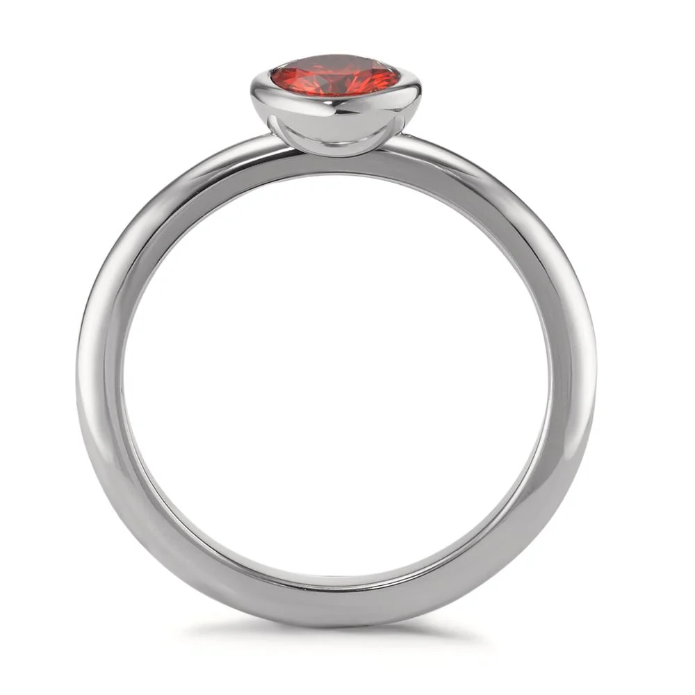 Anello Acciaio inossidabile Zirconia rosso Ø7 mm - Image 2