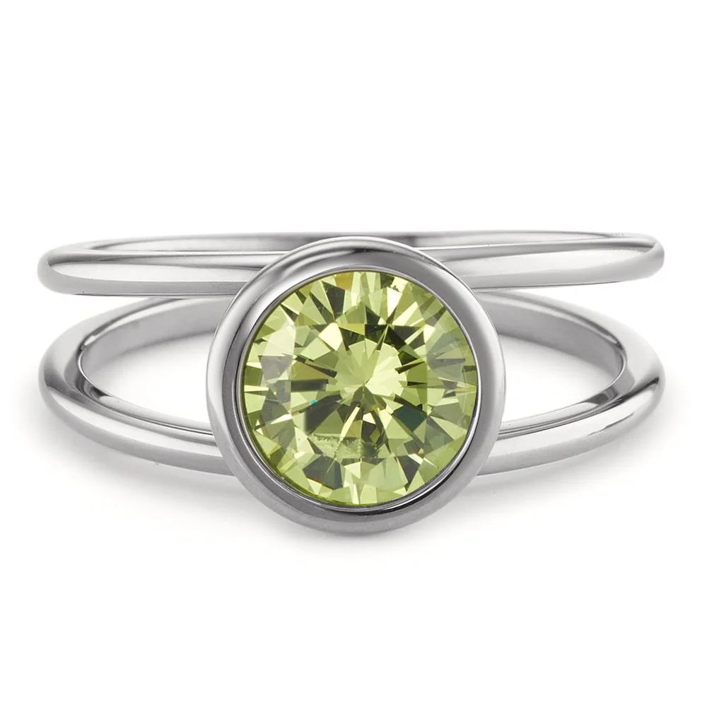 Anello Acciaio inossidabile Zirconia verde chiaro Ø9.5 mm - Image 2
