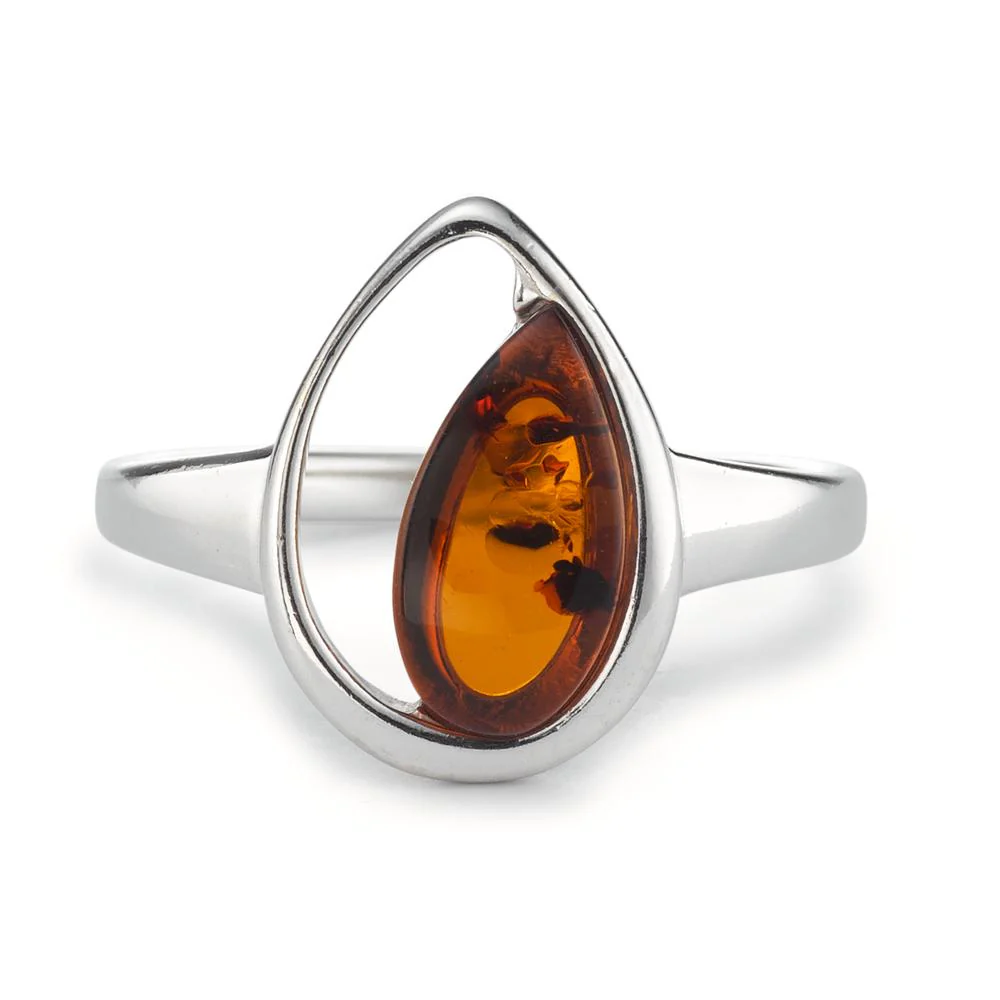 Anello Argento Ambra rodiato - Image 2
