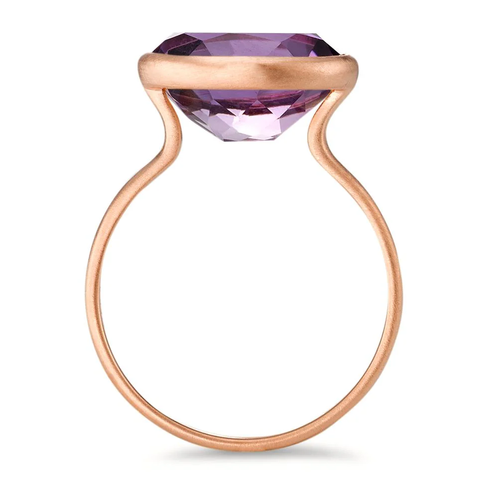Anello Argento Ametista rosa dorato - Image 2